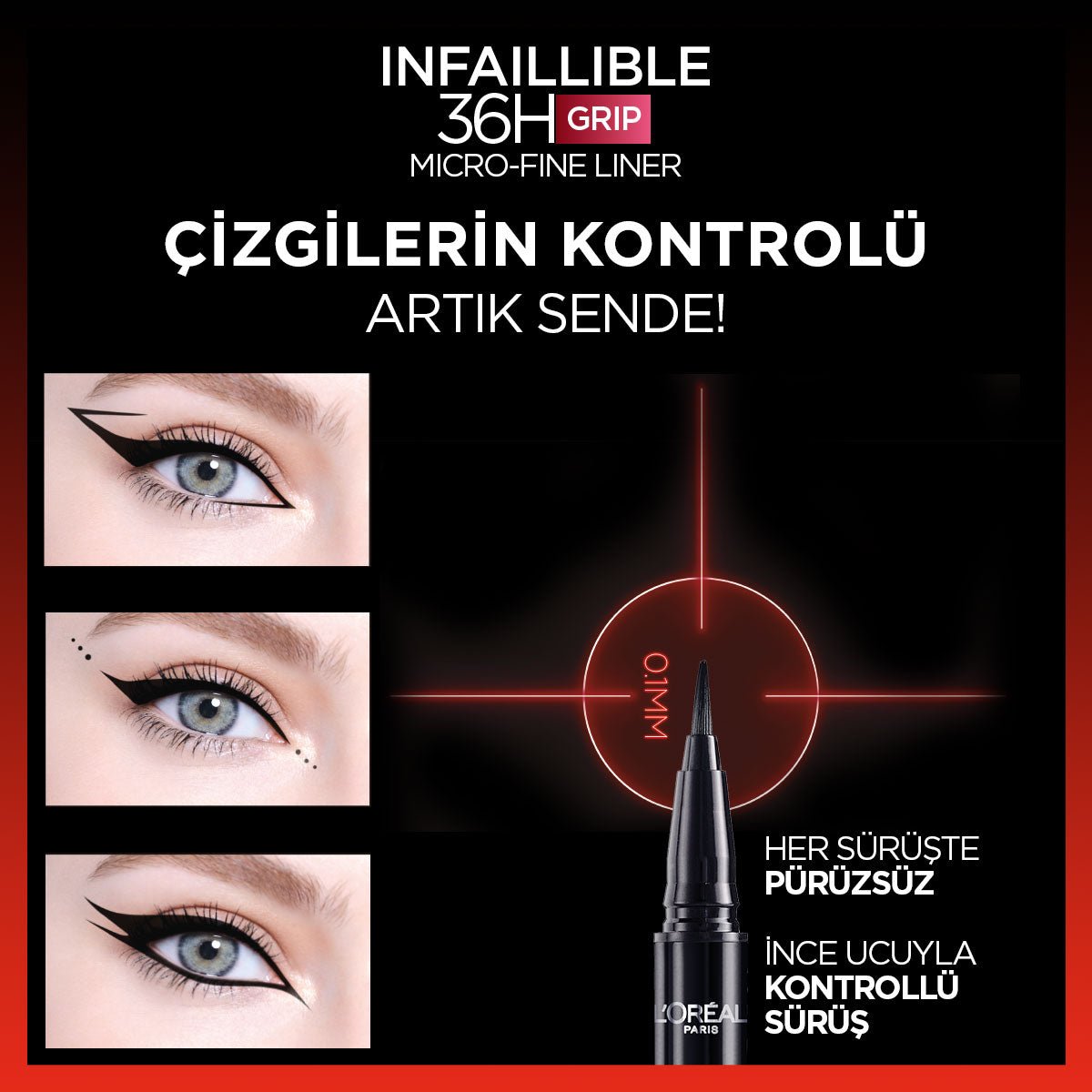 Loreal Paris Infaillible 36H Grip Micro Fine Eyeliner 04 Dew Berry - Melori