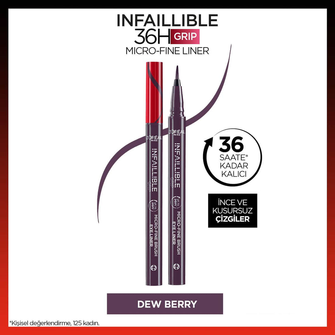 Loreal Paris Infaillible 36H Grip Micro Fine Eyeliner 04 Dew Berry - Melori