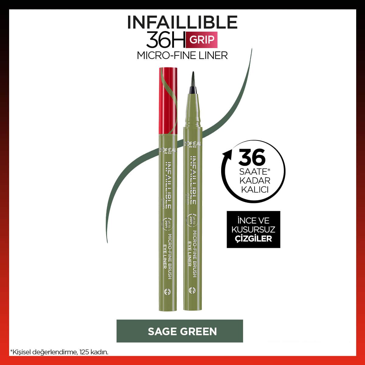 Loreal Paris Infaillible 36H Grip Micro Fine Eyeliner 05 Sage Green - Melori
