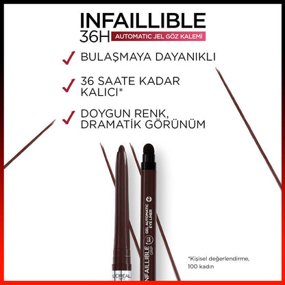 Loreal Paris Infaillible Automatic Jel Göz Kalemi - Kahverengi - Melori