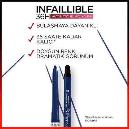 Loreal Paris Infaillible Automatic Jel Göz Kalemi - Mavi - Melori