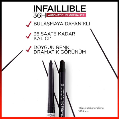 Loreal Paris Infaillible Automatic Jel Göz Kalemi - Yoğun Siyah - Melori