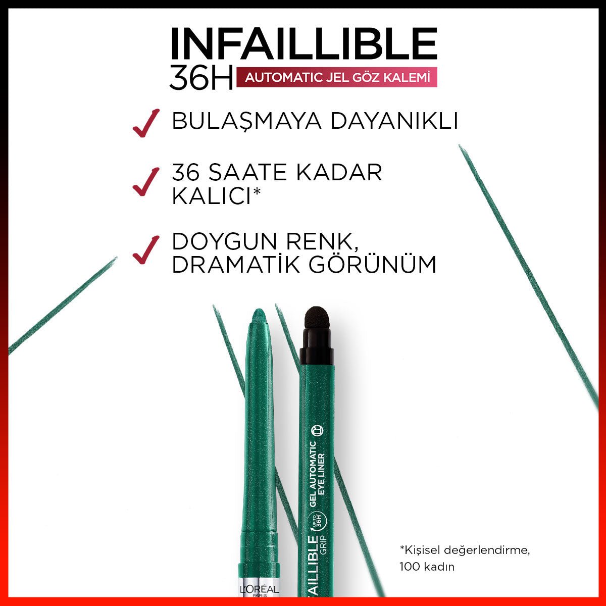 Loreal Paris Infaillible Automatic Jel Göz Kalemi - Zümrüt Yeşili - Melori