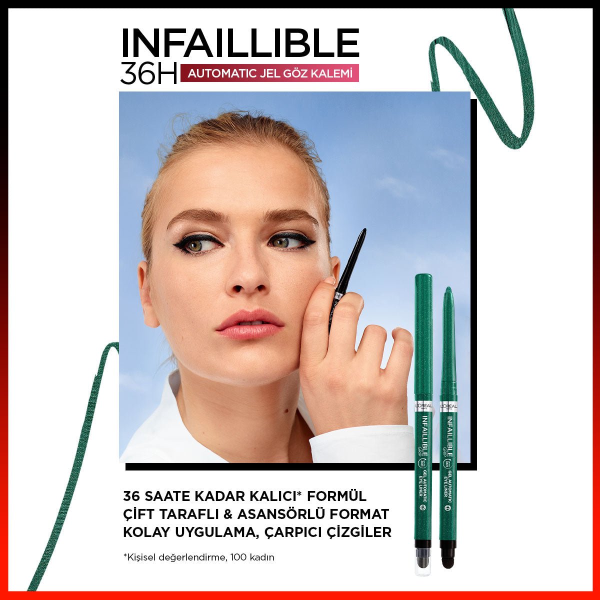 Loreal Paris Infaillible Automatic Jel Göz Kalemi - Zümrüt Yeşili - Melori