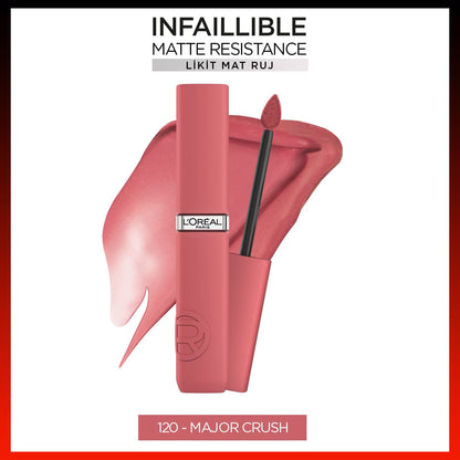 Loreal Paris Infaillible Matte Resistance Likit Mat Ruj - 120 Major Crush - Melori