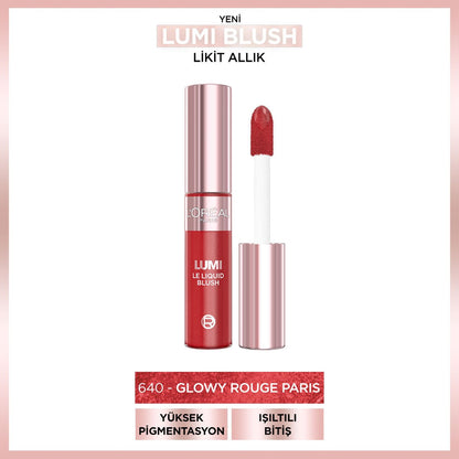 Loreal Paris Lumi Blush Likit Allık - 640 Glowy Rouge Paris - Melori