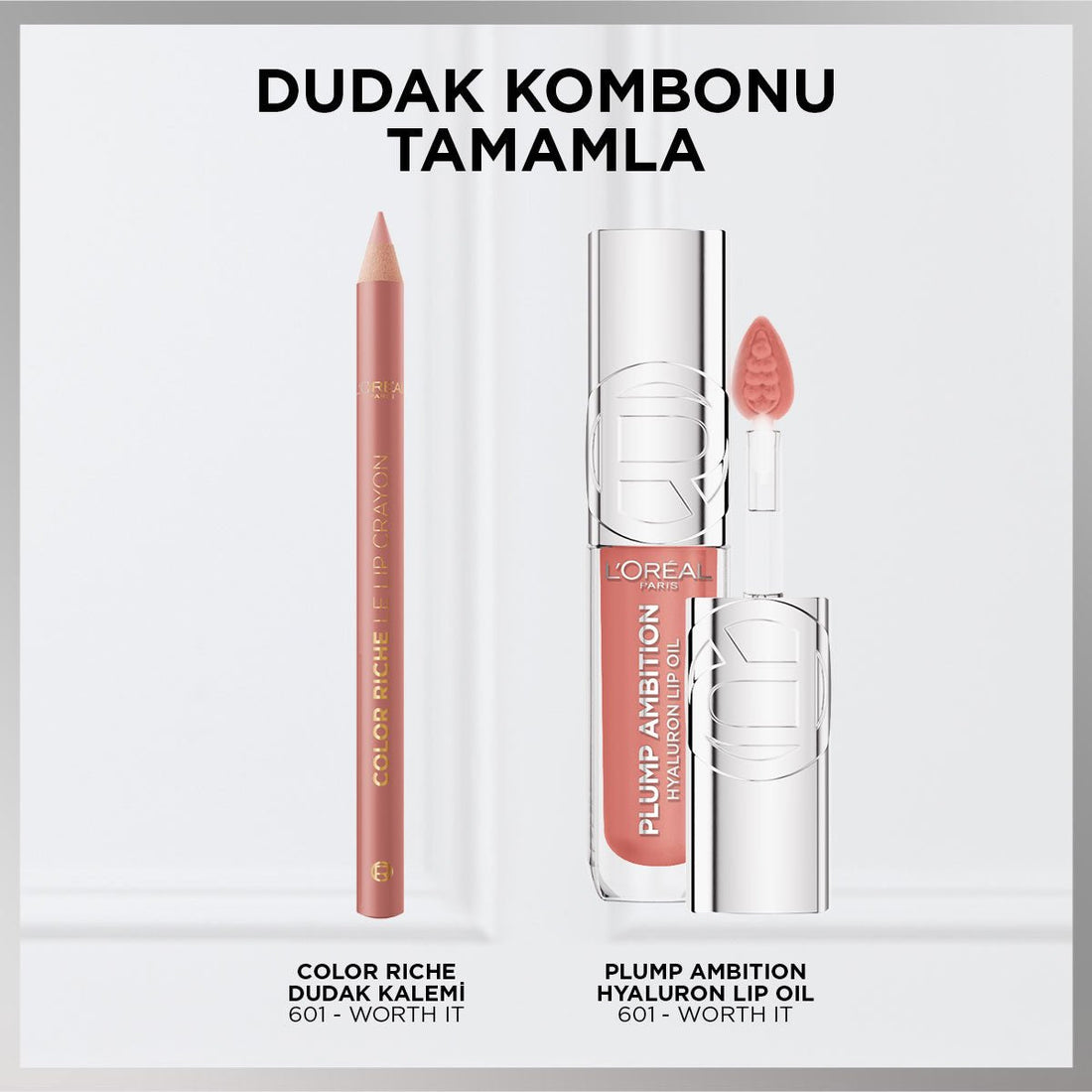 Loreal Paris Plump Ambition Hyaluron Lip Oil Besleyici ve Nemlendirici Dudak Parlatıcısı - 601 Worth It - Melori