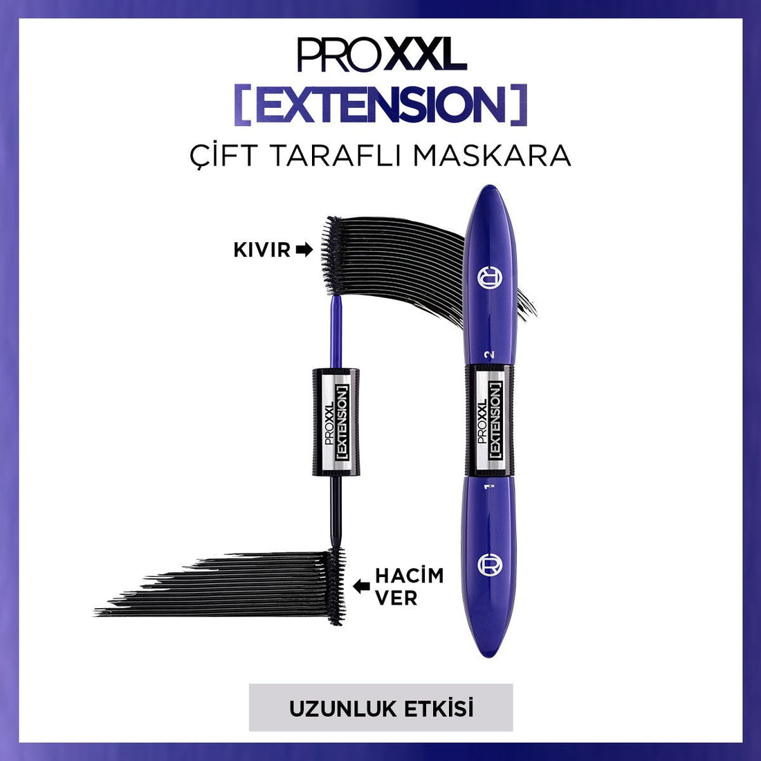 Loreal Paris Pro XXL Extension Çift Taraflı Maskara - Uzunluk Etkisi - Melori