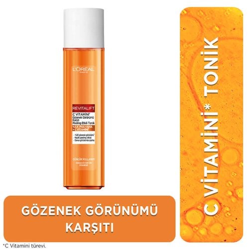 Loreal Paris Revitalift C Vitamini Gözenek Görünümü Karşıtı Peeling Etkili Tonik 180 ml - Melori