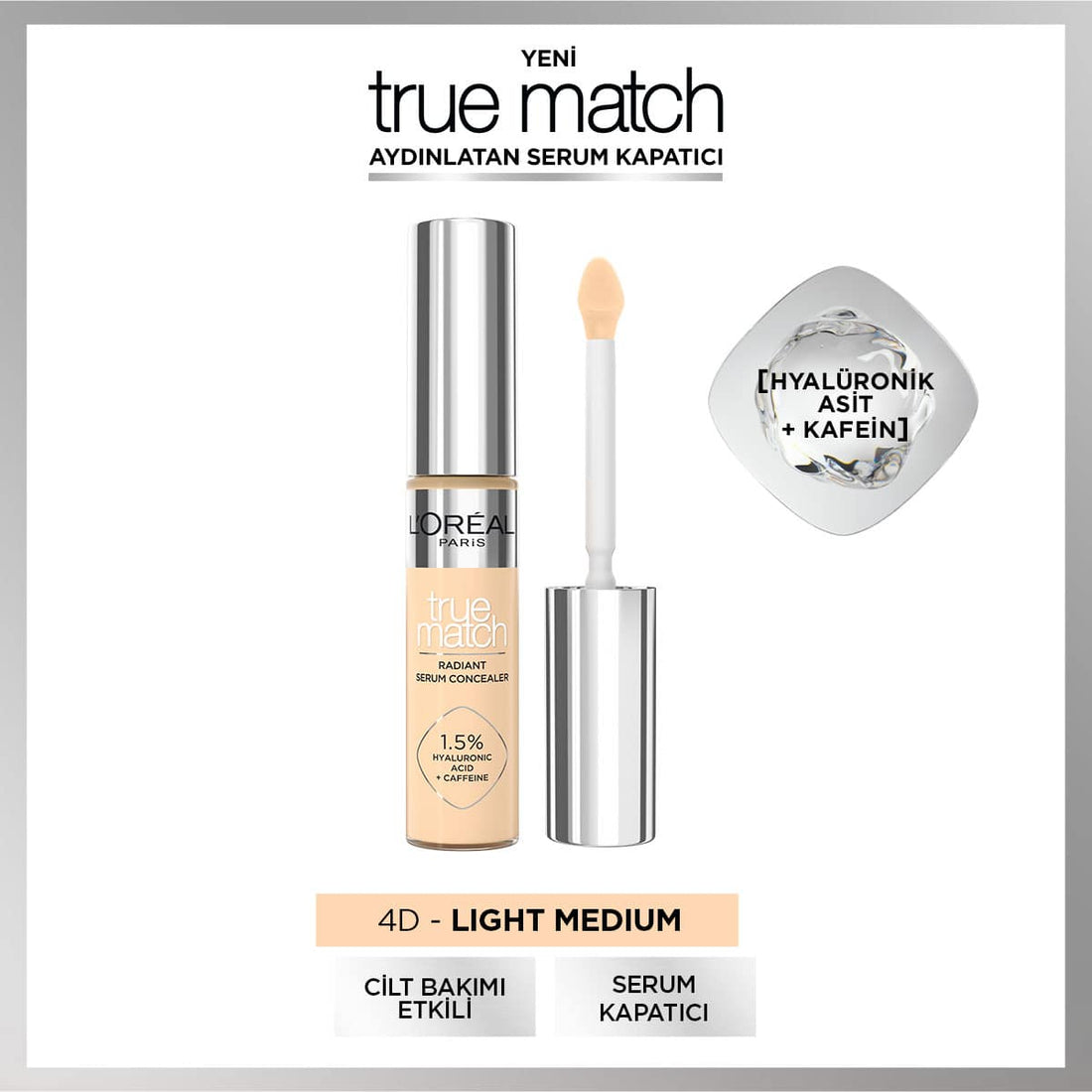 Loreal Paris True Match Aydınlatan Serum Kapatıcı - 4D Light Medium 11 ml - Melori