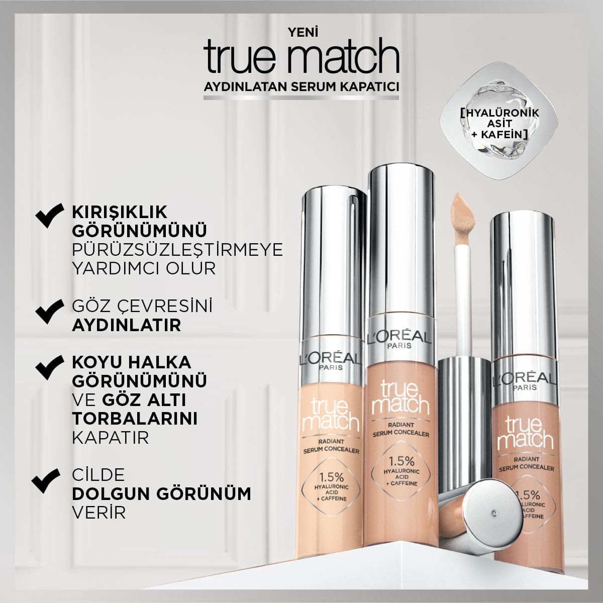 Loreal Paris True Match Aydınlatan Serum Kapatıcı - 4D Light Medium 11 ml - Melori