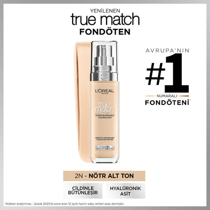 Loreal Paris True Match Bakım Yapan Fondöten - 2N Nötr Alt Ton - Melori