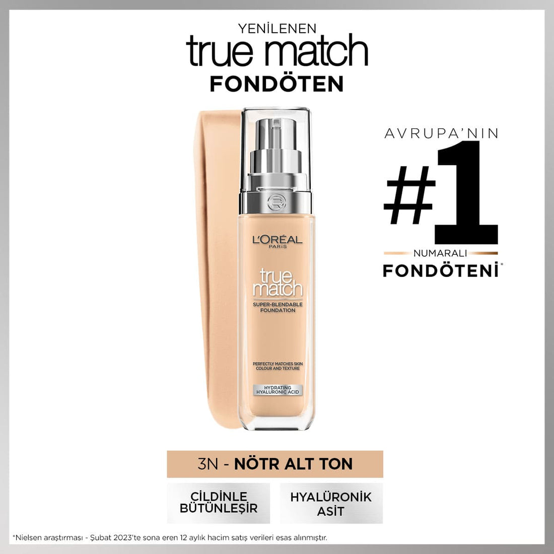 Loreal Paris True Match Bakım Yapan Fondöten - 3N Nötr Alt Ton - Melori