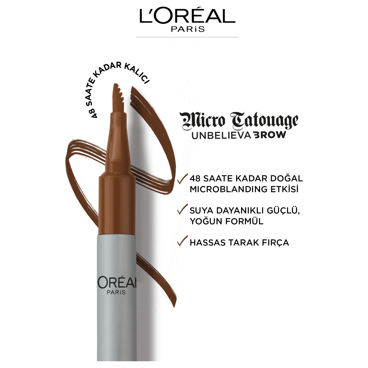 Loreal Paris Unbelieva Brow Micro Tatouage Kaş Kalemi - 109 Ebony - Melori