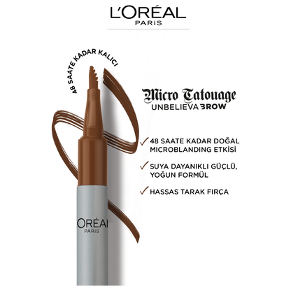 Loreal Paris Unbelieva Brow Micro Tatouage Kaş Kalemi - 109 Ebony - Melori