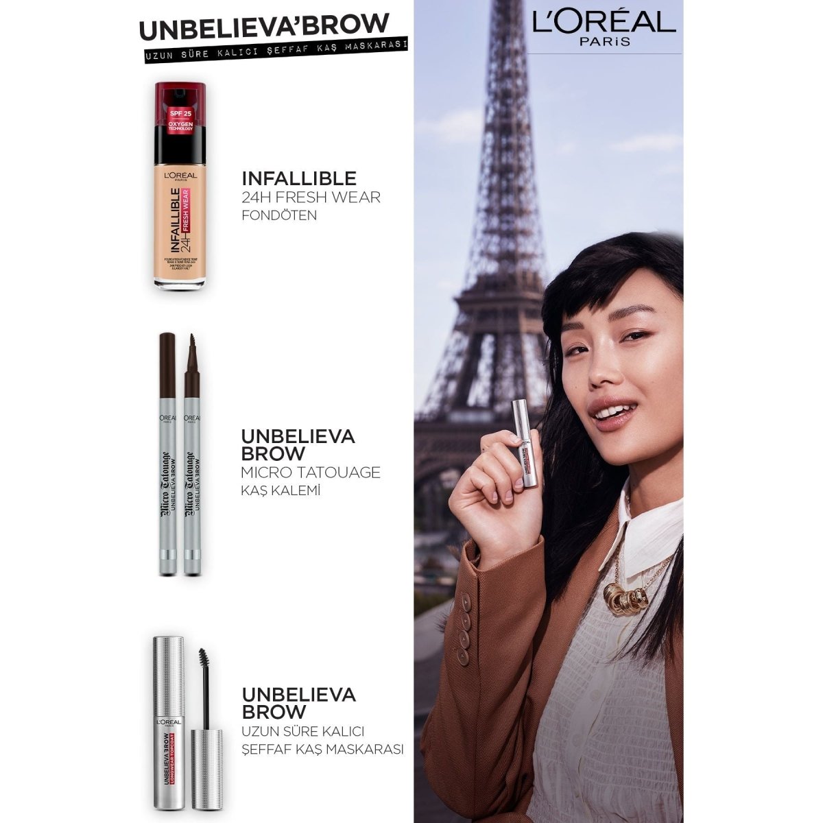 Loreal Paris Unbelieva Brow Uzun Süre Kalıcı Şeffaf Kaş Maskarası - Melori