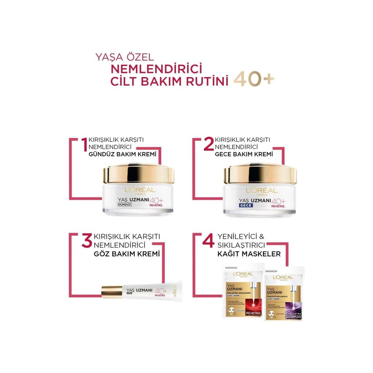 Loreal Paris Yaş Uzmanı 40+ Kırışıklık Karşıtı Sıkılaştırıcı Gece Kremi 50 ml - Melori