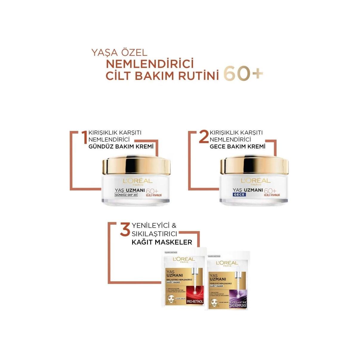 Loreal Paris Yaş Uzmanı 60+ Kırışıklık Karşıtı Besleyici Gece Kremi 50 ml - Melori