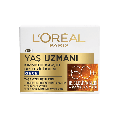 Loreal Paris Yaş Uzmanı 60+ Kırışıklık Karşıtı Besleyici Gece Kremi 50 ml - Melori
