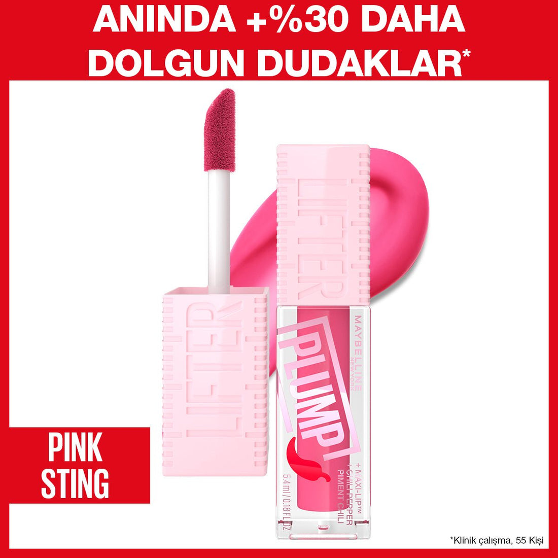 Maybelline New York Lifter Plump Dudak Parlatıcısı - 003 Pink Sting - Melori