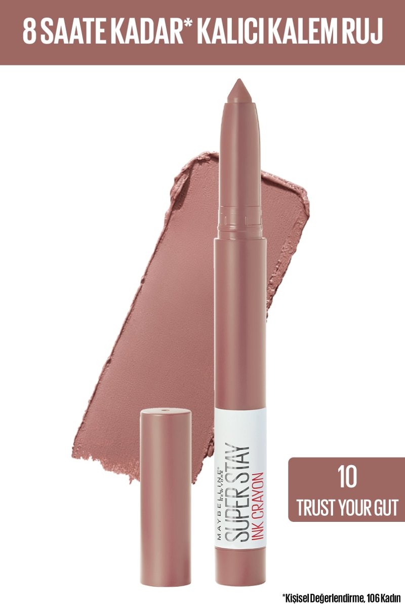 Maybelline New York Super Stay Ink Crayon Kalem Mat Ruj - 10 Trust Your Gut - Melori