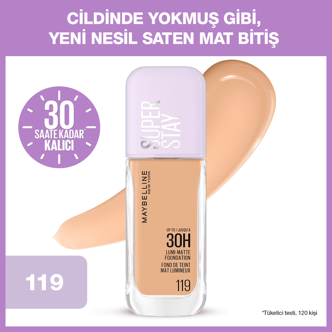Maybelline New York Super Stay Lumi Matte Fondöten - 119 - Melori