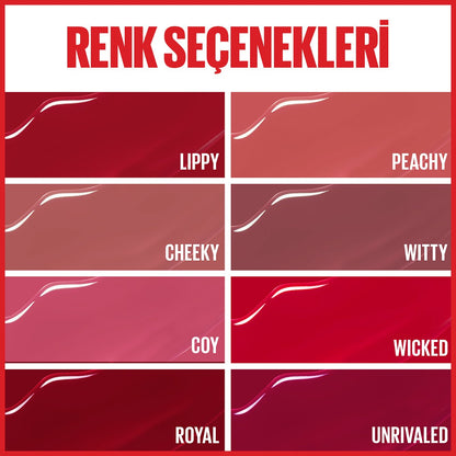 Maybelline New York Super Stay Vinyl Ink Uzun Süre Kalıcı Likit Parlak Ruj 10 Lippy - Melori