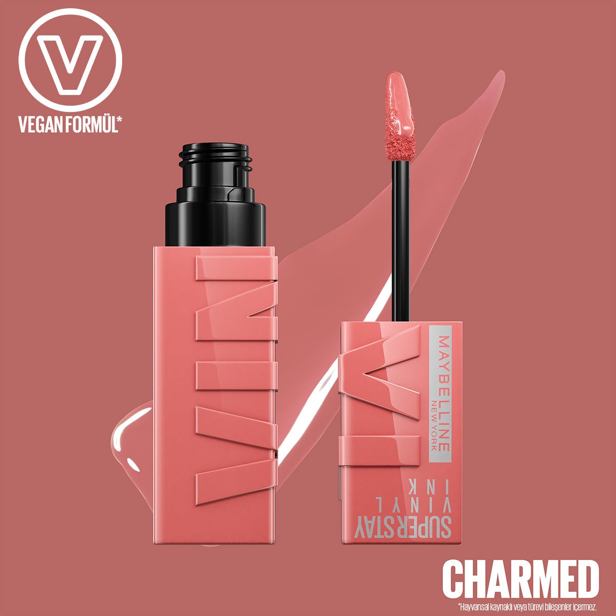 Maybelline New York Super Stay Vinyl Ink Uzun Süre Kalıcı Likit Parlak Ruj 100 Charmed - Melori