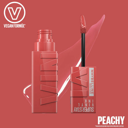 Maybelline New York Super Stay Vinyl Ink Uzun Süre Kalıcı Likit Parlak Ruj 15 Peachy - Melori