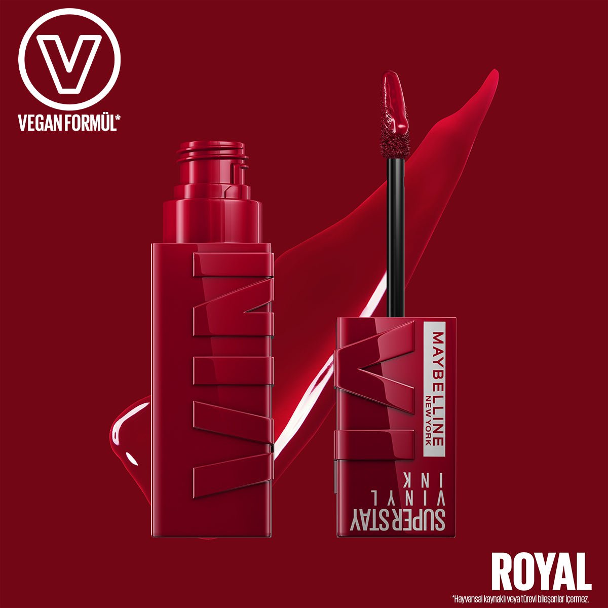 Maybelline New York Super Stay Vinyl Ink Uzun Süre Kalıcı Likit Parlak Ruj 55 Royal - Melori