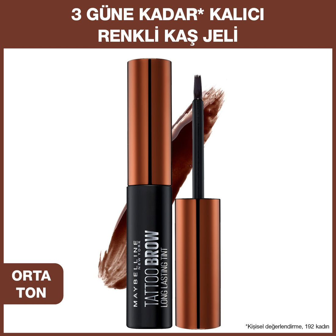 Maybelline New York Tattoo Brow Geçici Kaş Dövmesi - Orta Ton - Melori