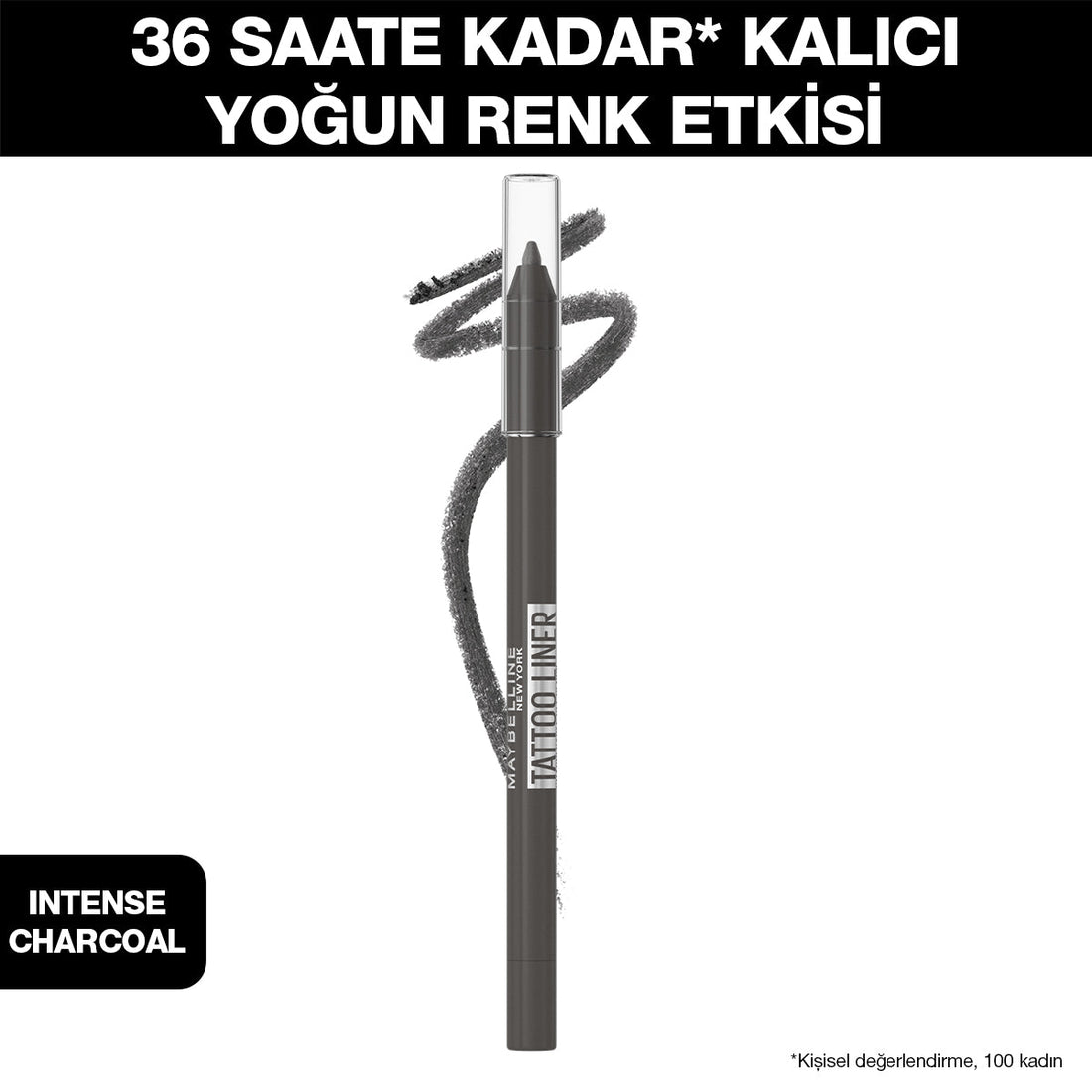 Maybelline New York Tattoo Liner Jel Göz Kalemi - 901 Intense Charcoal (Kurşuni Gri) - Melori