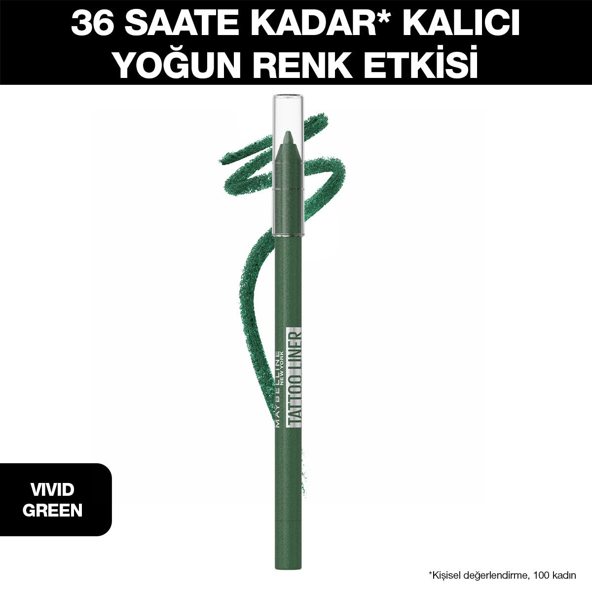 Maybelline New York Tattoo Liner Jel Göz Kalemi - Vivid Green - Melori