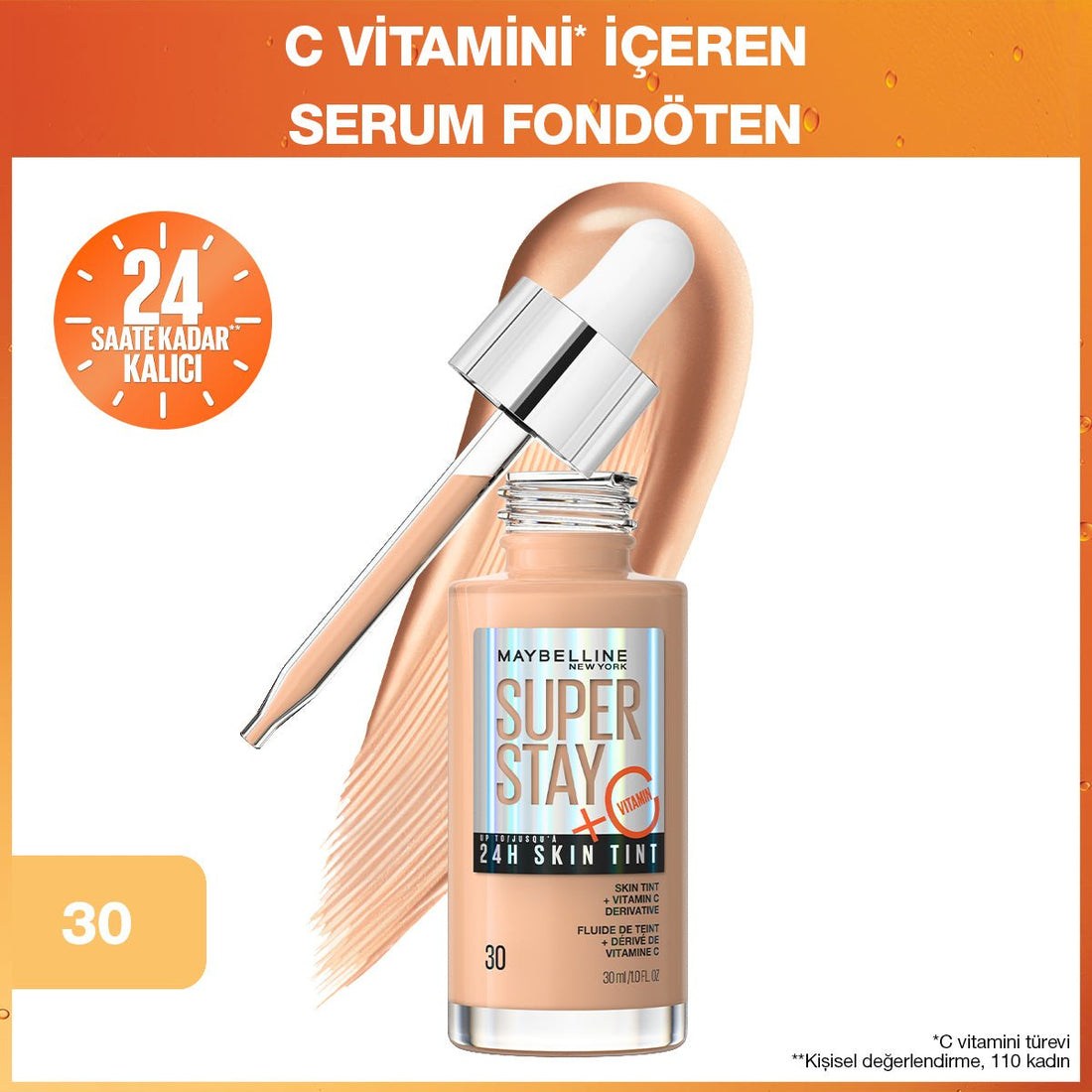 Maybelline Super Stay Skin Tint Fondöten - 30 - Melori