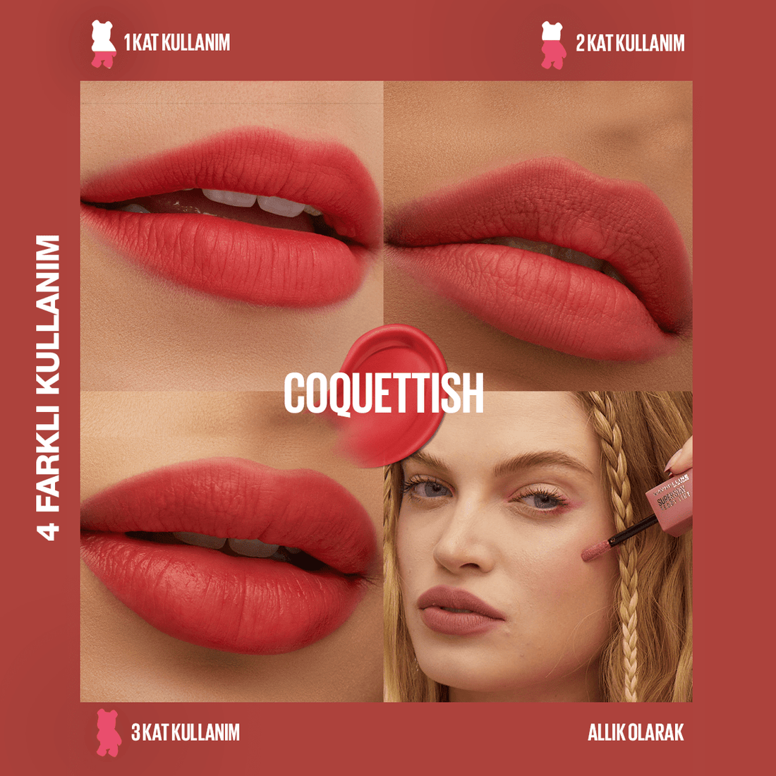 Maybelline Super Stay Teddy Tint Uzun Süre Kalıcı Likit Mat Tint 30 Coquettish - Melori