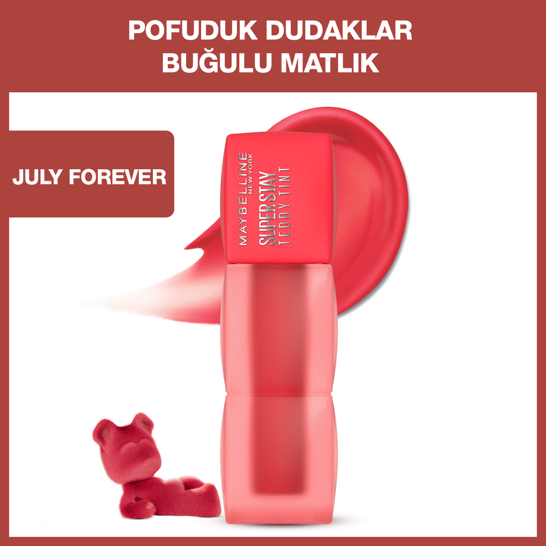 Maybelline Super Stay Teddy Tint Uzun Süre Kalıcı Likit Mat Tint 35 July Forever - Melori