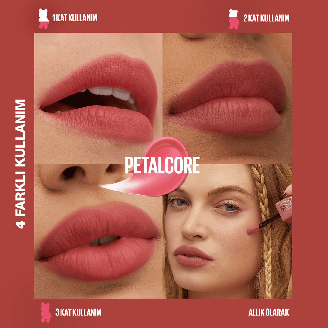 Maybelline Super Stay Teddy Tint Uzun Süre Kalıcı Likit Mat Tint 40 Petalcore - Melori