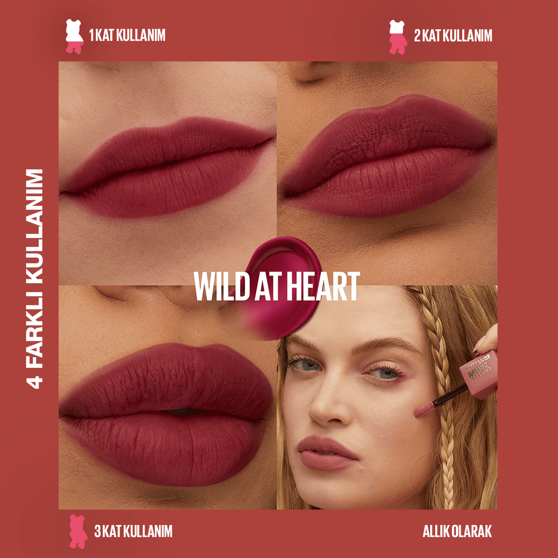 Maybelline Super Stay Teddy Tint Uzun Süre Kalıcı Likit Mat Tint 50 Wild at Heart - Melori