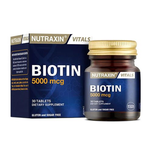 Nutraxin Biotin 5000 mcg Takviye Edici Gıda 30 Tablet - Melori