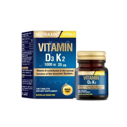 Nutraxin Vitamin D3 K2 Vitamini İçeren Takviye Edici Gıda 120 Tablet - Melori