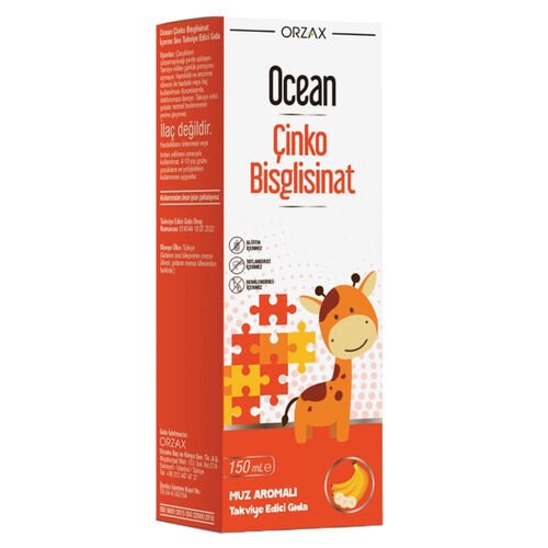 Orzax Ocean Çinko Bisglisinat 150 ml - Muz Aromalı - Melori