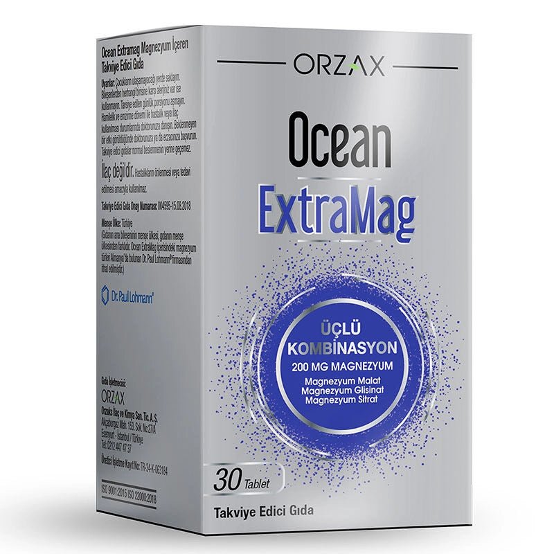 Orzax Ocean ExtraMag Üçlü Magnezyum Kombinasyonu 30 Tablet - Melori