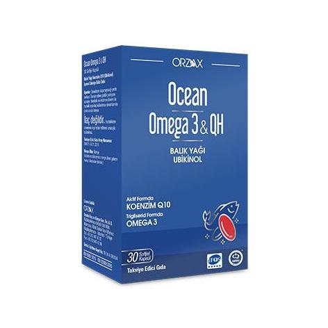 Orzax Ocean Omega 3 &amp; QH Takviye Edici Gıda 30 Kapsül - Melori