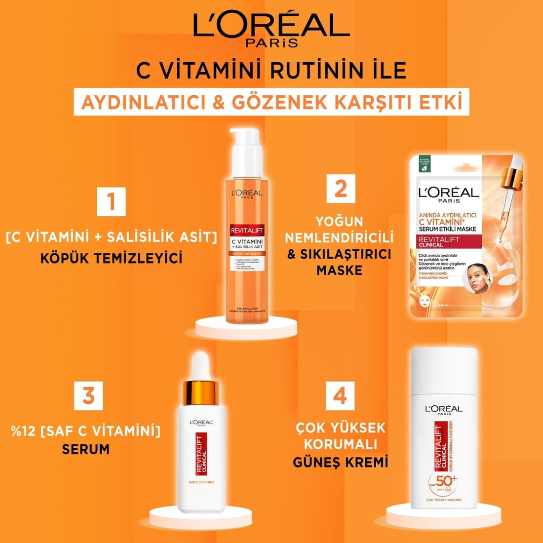 Revitalift Clinical Anında Aydınlatıcı C Vitamini Serum Etkili Maske - Melori
