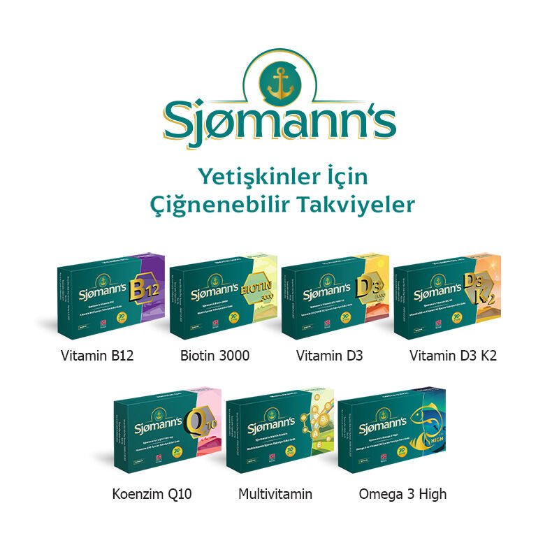 Sjomann’s Biotin 3000 İçeren Takviye Edici Gıda 30 Adet Çiğnenebilir Jel Form - Melori