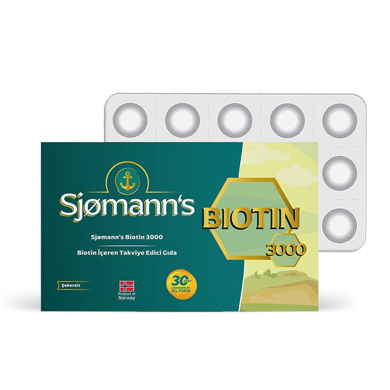 Sjomann’s Biotin 3000 İçeren Takviye Edici Gıda 30 Adet Çiğnenebilir Jel Form - Melori