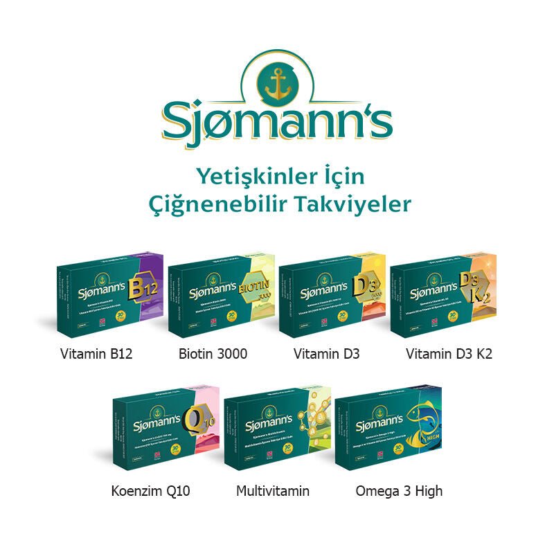 Sjomann’s CoQ10 100 mg İçeren Takviye Edici Gıda 30 Adet Çiğnenebilir Jel Form - Melori