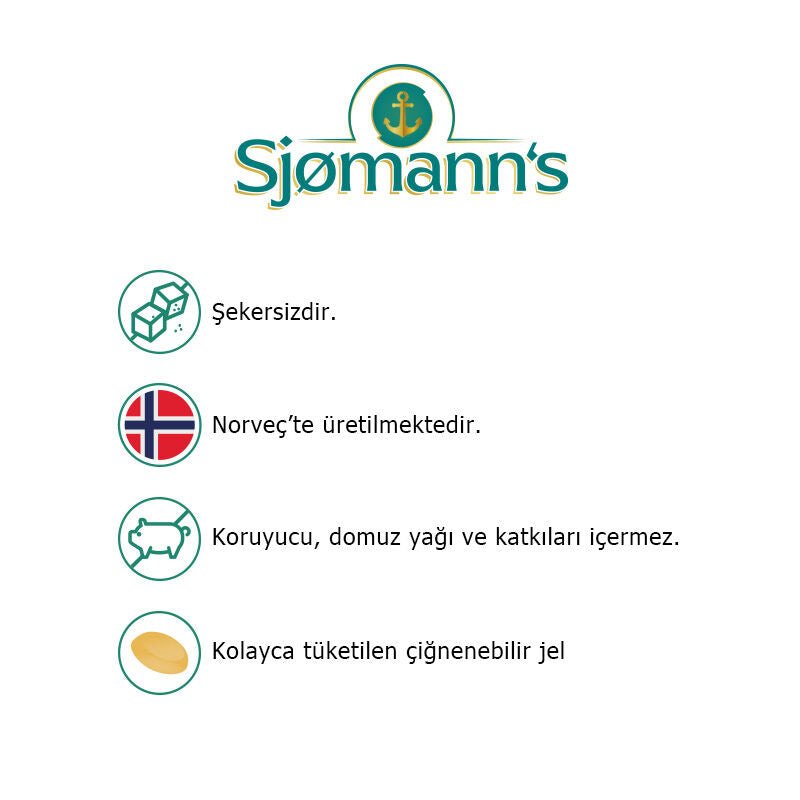 Sjomann’s CoQ10 100 mg İçeren Takviye Edici Gıda 30 Adet Çiğnenebilir Jel Form - Melori