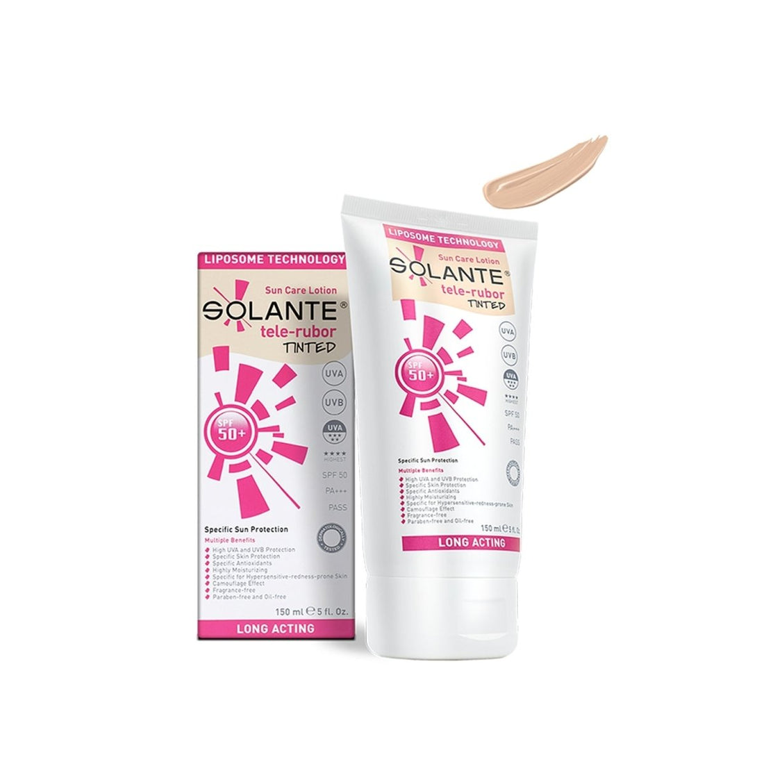 Solante Tele - Rubor - Tinted SPF 50+ Güneş Koruyucu Losyon 150 ml - Melori