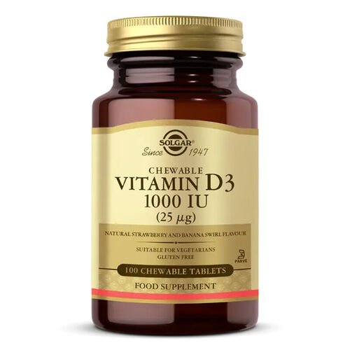 Solgar Vitamin D3 1000 IU 100 Çiğnenebilir Tablet - Melori